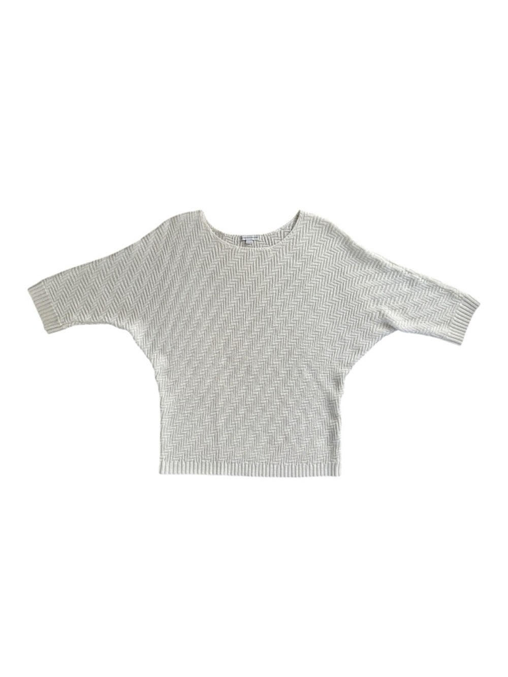 Warehouse One Cream Knit Dolman Sleeve Sweater | Silver Thread | XL - Picture 2 of 11
